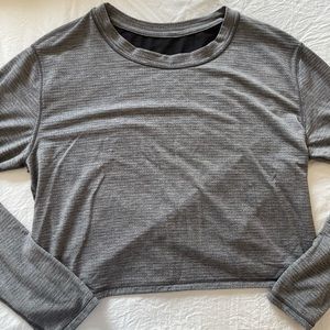 Lulu Lemon Crop Back Gray Crop Top